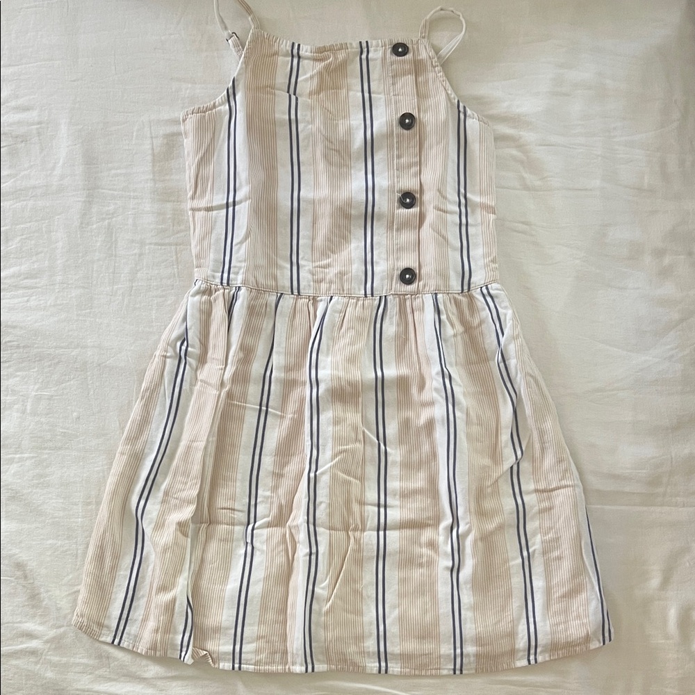 Abercrombie Kids Beige and Black Striped Dress